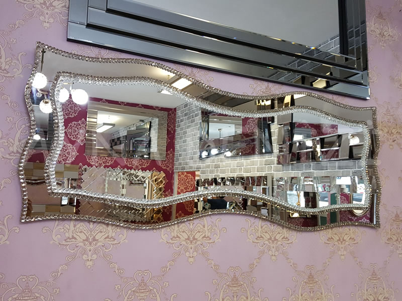 Bükümlü Çift Taş Model Taşlı Ayna