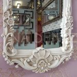 Klasik Model Eskitme Beyaz Renk Boy Aynası-16