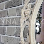 Vintage Taç Model Çatlak Altın Krem Renk Dekoratif Ayna-15