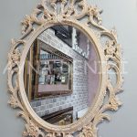Vintage Taç Model Çatlak Altın Krem Renk Dekoratif Ayna-4
