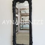 Klasik Boncuklu Model Siyah Altın Renk Boy Aynası-2