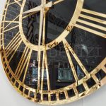 Golden Black Model Altın Siyah Renk Dekoratif Aynalı Duvar Saati-17