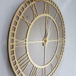 Golden Roma Bronze Model Altın Bronz Renk Dekoratif Aynalı Duvar Saati-13