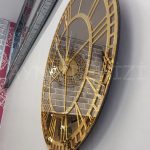 Golden Roma Bronze Model Altın Bronz Renk Dekoratif Aynalı Duvar Saati-9
