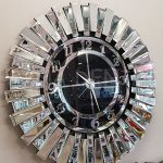 Güneş Argent Black Model Gümüş Siyah Renk Dekoratif Aynalı Duvar Saati-4