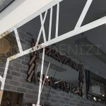 Silver Quare Black Model Gümüş Siyah Renk Dekoratif Aynalı Duvar Saati-15