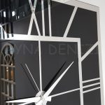 Silver Quare Black Model Gümüş Siyah Renk Dekoratif Aynalı Duvar Saati-20
