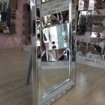 Ayna Çerçeveli Model Gümüş Renk Ayaklı Boy Aynası-11