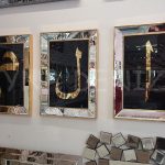 Elif Lam Mim Yazılı Model Altın Renk Ayna Çerçeveli Üçlü Tablo-1
