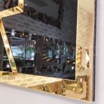 Golden Quare Black Model Altın Siyah Renk Dekoratif Aynalı Duvar Saati-14