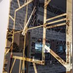 Golden Quare Black Model Altın Siyah Renk Dekoratif Aynalı Duvar Saati-16