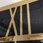 Golden Quare Black Model Altın Siyah Renk Dekoratif Aynalı Duvar Saati-19