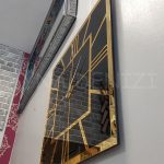 Golden Quare Black Model Altın Siyah Renk Dekoratif Aynalı Duvar Saati-9