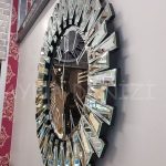 Güneş Silver Jet Black Model Gümüş Siyah Renk Dekoratif Aynalı Duvar Saati-5