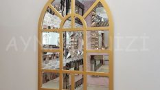 Galata Model Altın Renk Dekoratif Pencere Ayna