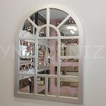 Galata Model Gümüş Renk Dekoratif Pencere Ayna-1