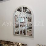 Galata Model Gümüş Renk Dekoratif Pencere Ayna-11