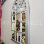 Galata Model Gümüş Renk Dekoratif Pencere Ayna-12