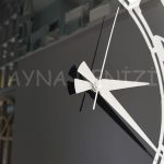 Silver Latin Black Model Gümüş Siyah Renk Dekoratif Aynalı Duvar Saati-10