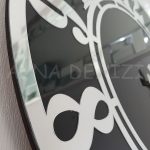 Silver Latin Black Model Gümüş Siyah Renk Dekoratif Aynalı Duvar Saati-12