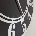 Silver Latin Black Model Gümüş Siyah Renk Dekoratif Aynalı Duvar Saati-15