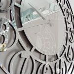 Silver Space Model Gümüş Renk Dekoratif Aynalı Duvar Saati-19