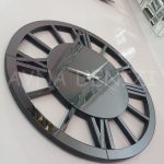 Circle Roma Smoked Model Füme Renk Dekoratif Aynalı Duvar Saati-5