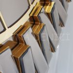 Güneş Gold Bronze Model Altın Bronz Renk Dekoratif Aynalı Duvar Saati-18