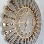 Güneş Gold Bronze Model Altın Bronz Renk Dekoratif Aynalı Duvar Saati-2