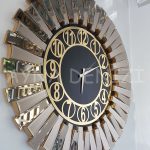Güneş Golden Circle Black Model Altın Siyah Renk Dekoratif Aynalı Duvar Saati-2
