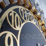 Güneş Golden Circle Black Model Altın Siyah Renk Dekoratif Aynalı Duvar Saati-9