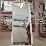 Vintage Madam Model Eskitme Beyaz Renk Ayaklı Boy Aynası-3