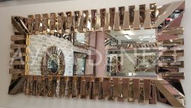 Akustik Gold Bronze Model Altın Bronz Renk Modern Ayna