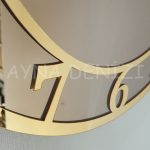 Golden Matris Bronze Model Altın Bronz Renk Dekoratif Aynalı Duvar Saati-20