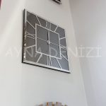 Silver Quare Smoked Model Gümüş Füme Renk Dekoratif Aynalı Duvar Saati-13