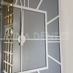 Silver Quare Smoked Model Gümüş Füme Renk Dekoratif Aynalı Duvar Saati-17