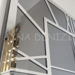 Silver Quare Smoked Model Gümüş Füme Renk Dekoratif Aynalı Duvar Saati-19