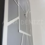 Silver Quare Smoked Model Gümüş Füme Renk Dekoratif Aynalı Duvar Saati-20