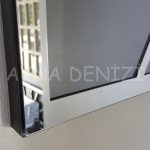 Silver Quare Smoked Model Gümüş Füme Renk Dekoratif Aynalı Duvar Saati-24