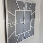 Silver Quare Smoked Model Gümüş Füme Renk Dekoratif Aynalı Duvar Saati-8