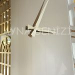 Square Golden Model Bronz Renk Dekoratif Aynalı Duvar Saati-17