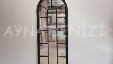 Lecce Model Siyah Renk Dekoratif Pencere Ayna