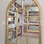 Modena Model Altın Renk Dekoratif Pencere Ayna-12