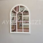 Modena Model Beyaz Renk Dekoratif Pencere Ayna-11