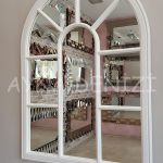 Modena Model Beyaz Renk Dekoratif Pencere Ayna-13