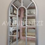Padova Model Gümüş Renk Dekoratif Pencere Ayna-16