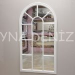 Ravenna Model Beyaz Renk Dekoratif Pencere Ayna-1