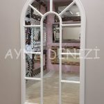 Ravenna Model Beyaz Renk Dekoratif Pencere Ayna-10