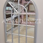 Milano Model Gümüş Renk Dekoratif Pencere Ayna-11
