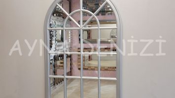 Milano Model Gümüş Renk Dekoratif Pencere Ayna